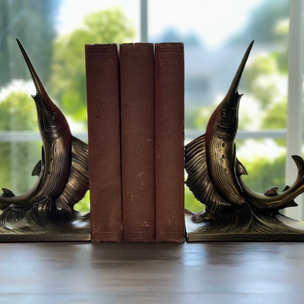 Brass Marlin Bookends